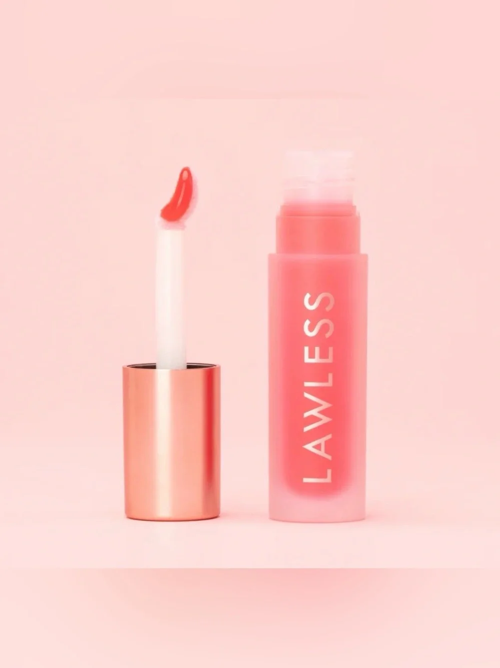 LAWLESS Coral Pink Lip Tint & Gloss Duo plumping